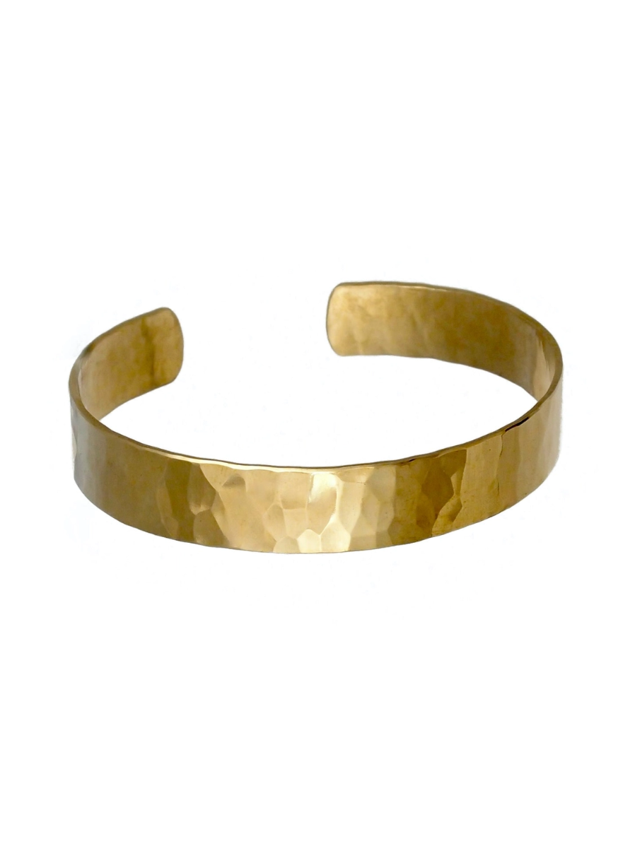 •WIDE HAMMERED• brass bracelet