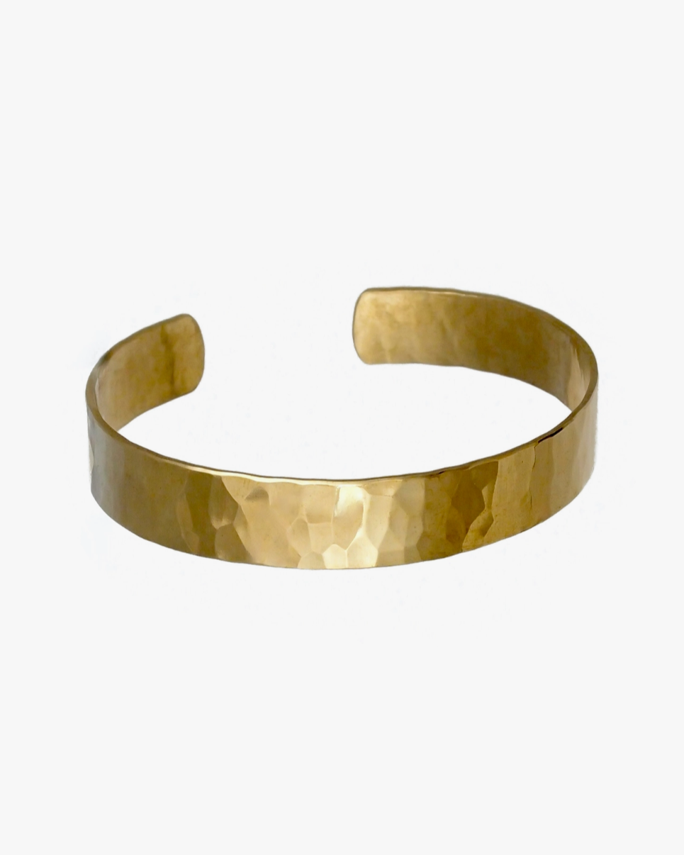 •WIDE HAMMERED• brass bracelet