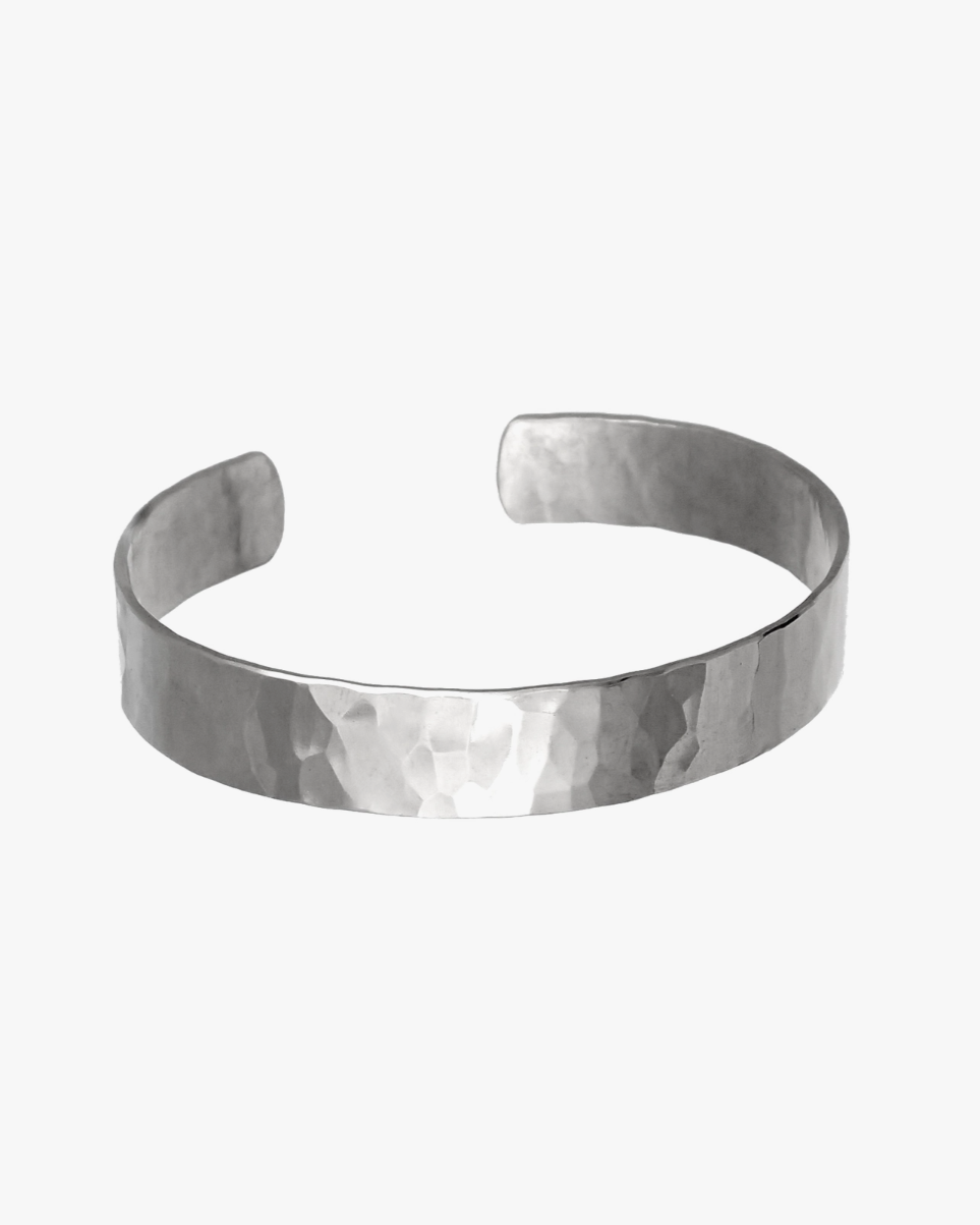 •WIDE HAMMERED• silver bracelet