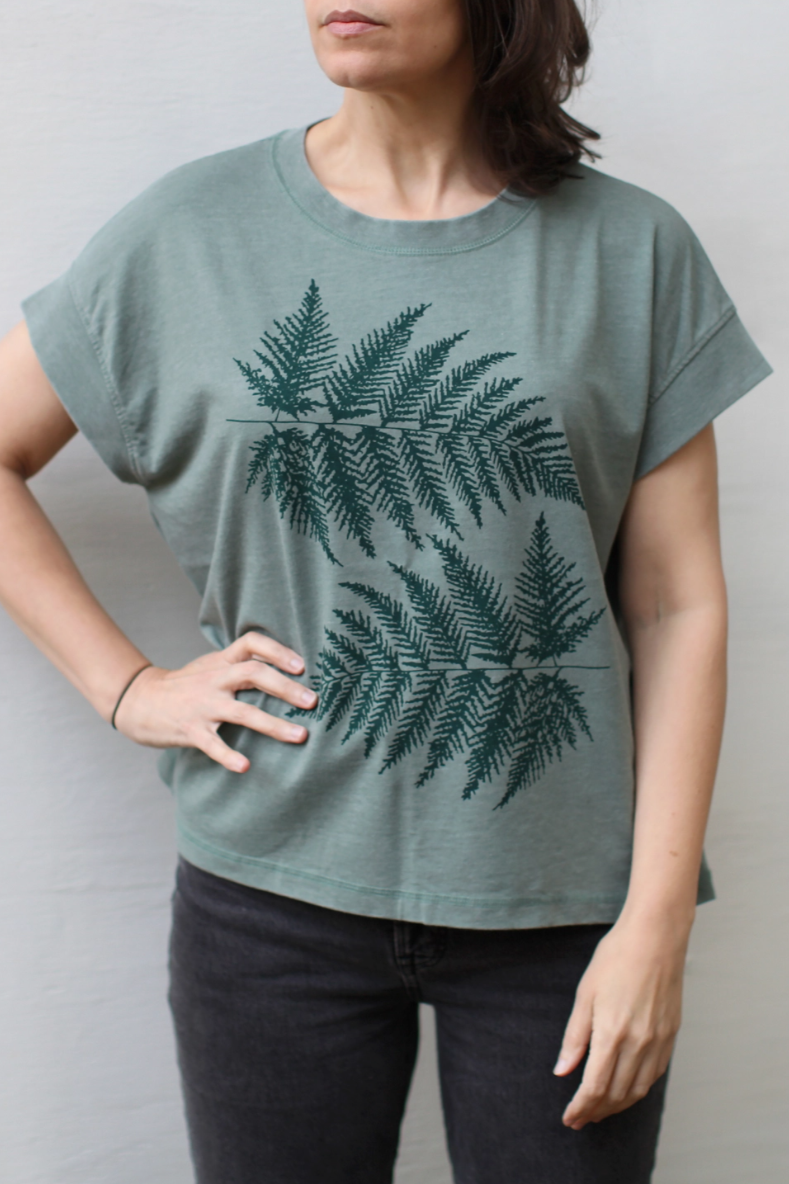 •ALPINE FERNS• cotton blend boxy tee