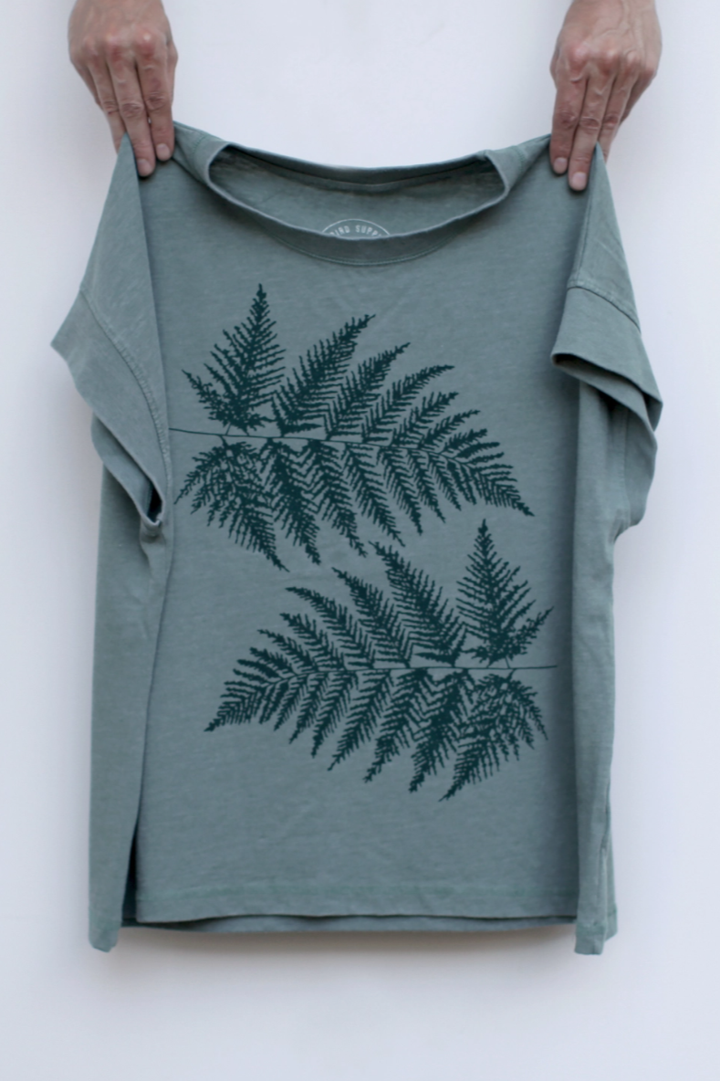 •ALPINE FERNS• cotton blend boxy tee