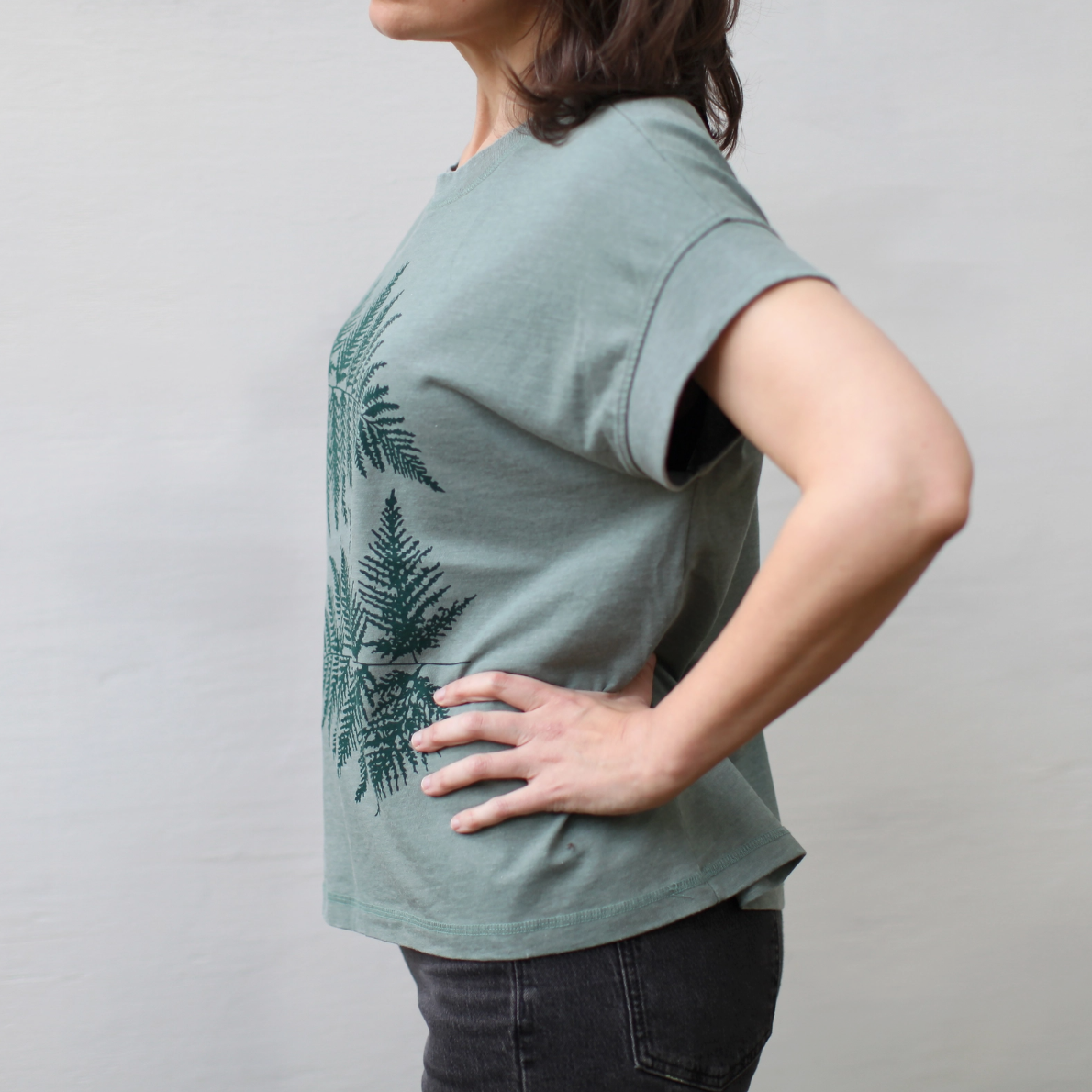 •ALPINE FERNS• cotton blend boxy tee