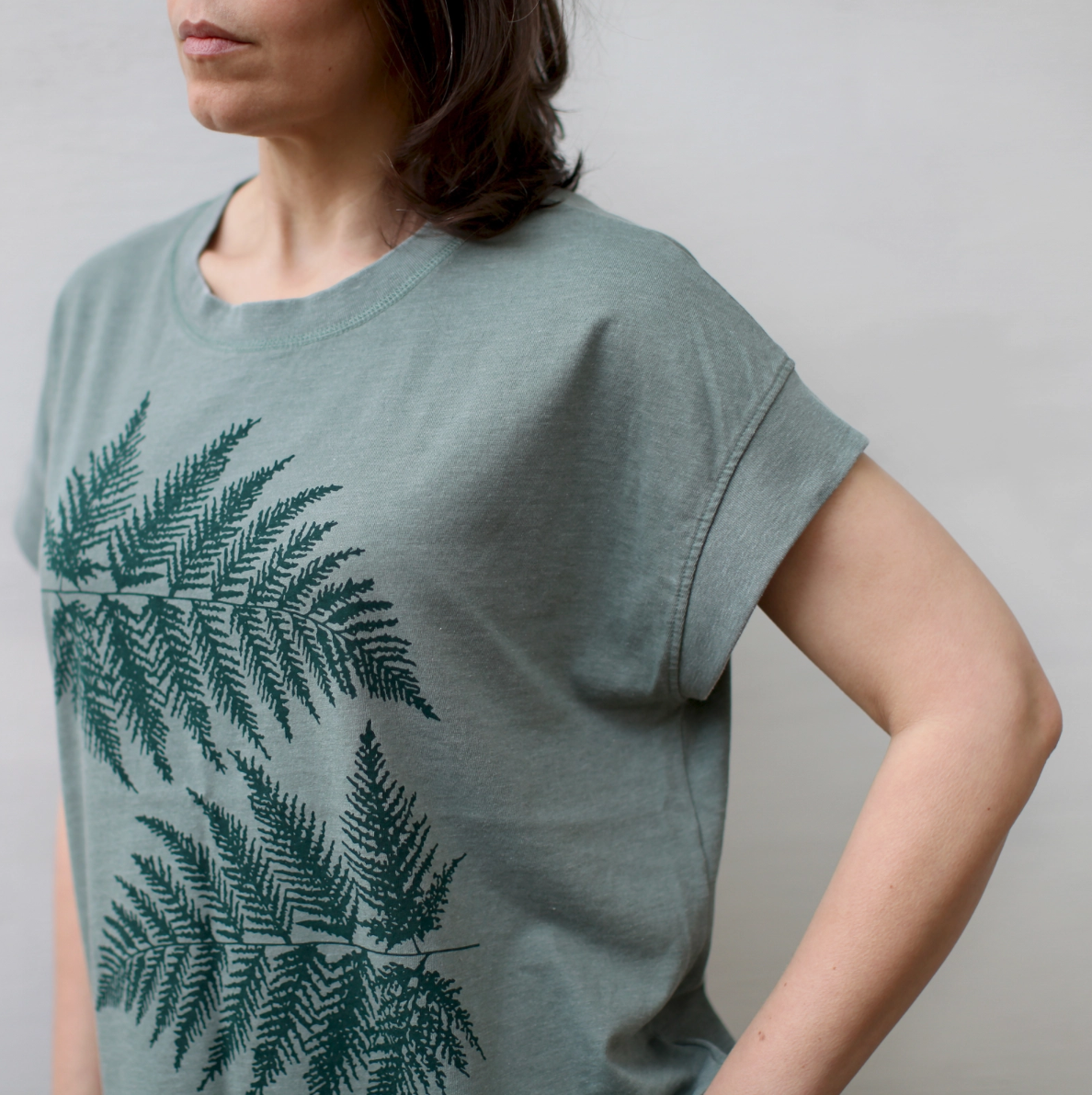 •ALPINE FERNS• cotton blend boxy tee