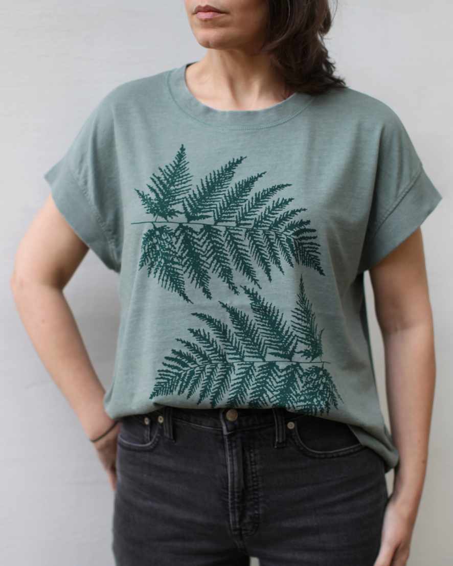 •ALPINE FERNS• cotton blend boxy tee