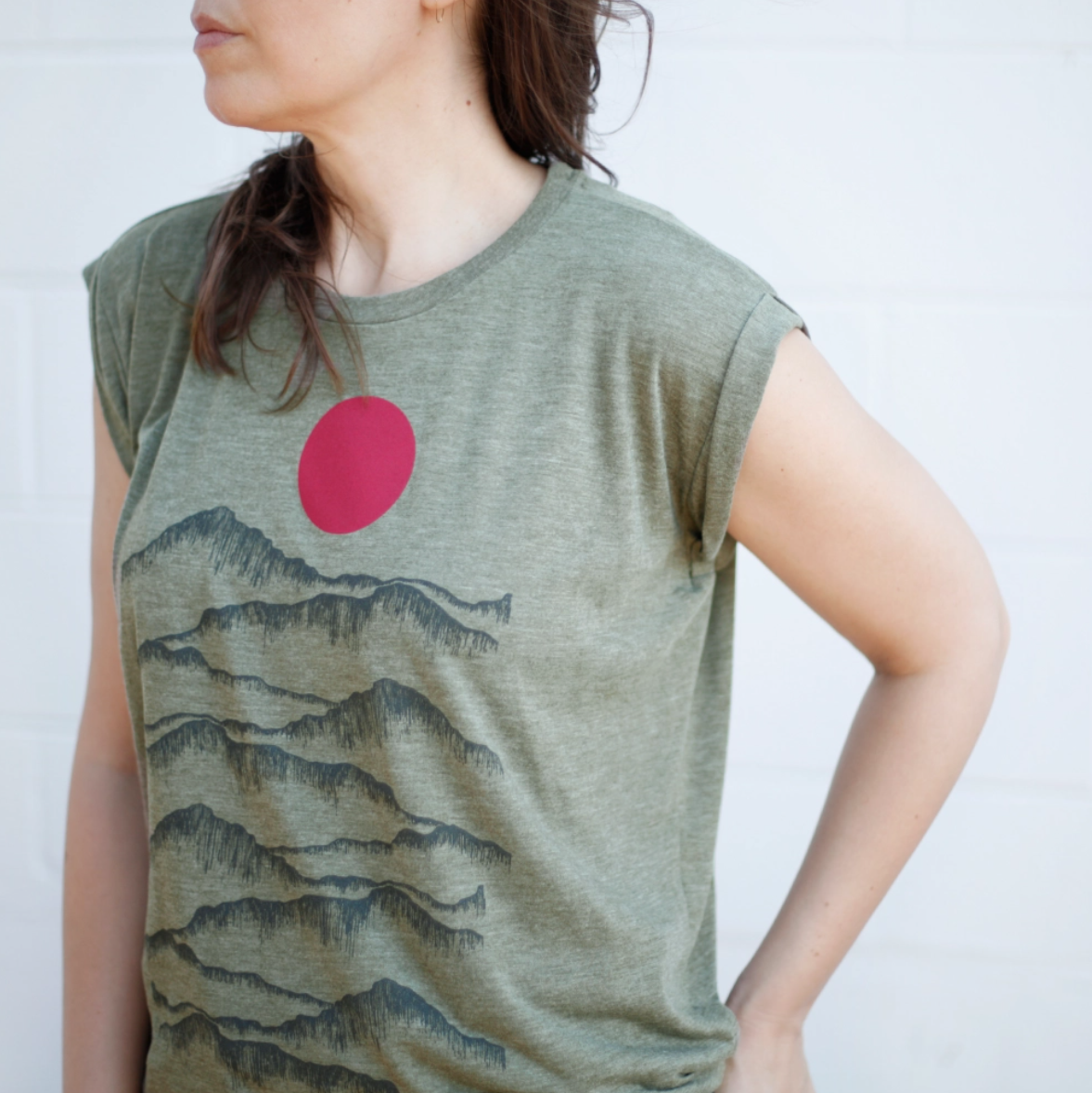 •PINK MOON• viscose blend muscle tee