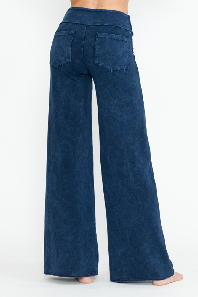 •RICHIE - ELECTRIC BLUE• cotton blend wide leg pants