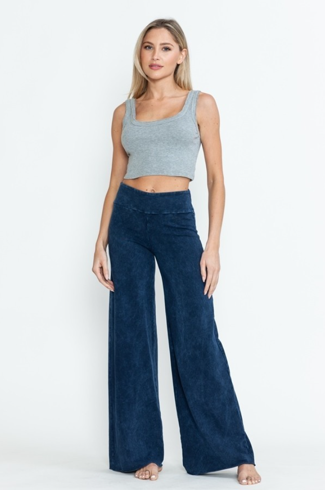 •RICHIE - ELECTRIC BLUE• cotton blend wide leg pants