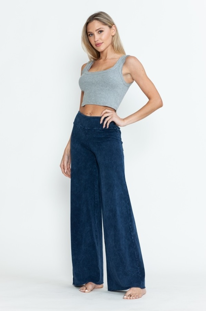 •RICHIE - ELECTRIC BLUE• cotton blend wide leg pants