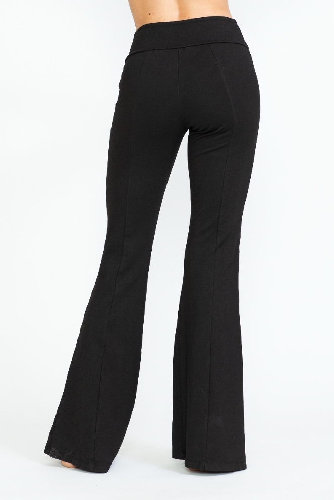 •DAKOTA - BLACK• ponte stretch knit bell bottoms