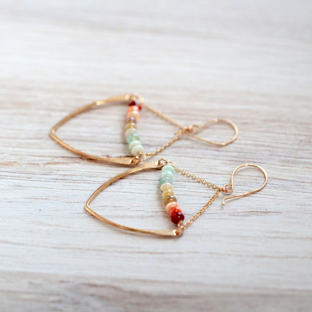 •AMBROSIA• peruvian opal + gold earrings