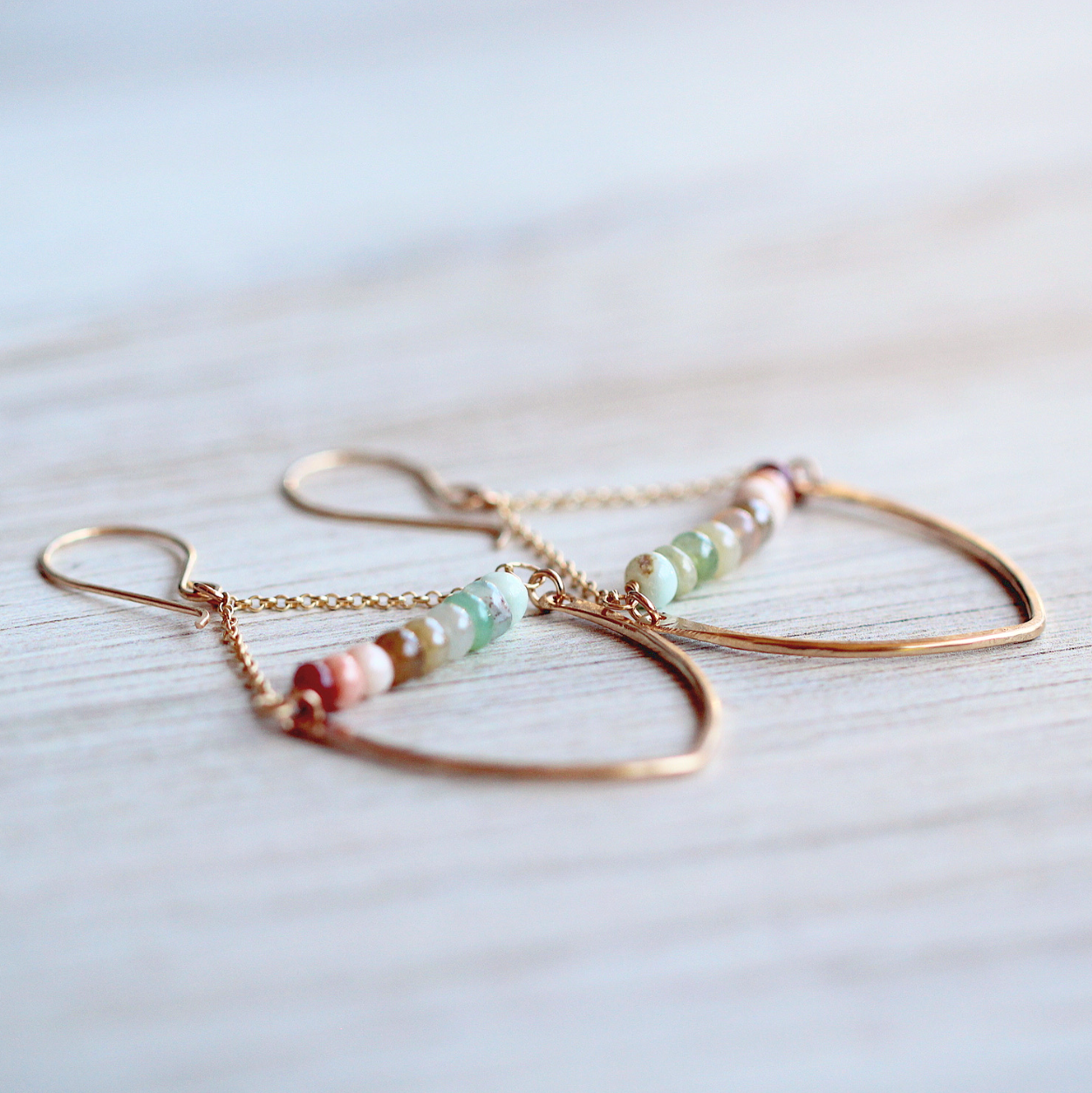 •AMBROSIA• peruvian opal + gold earrings