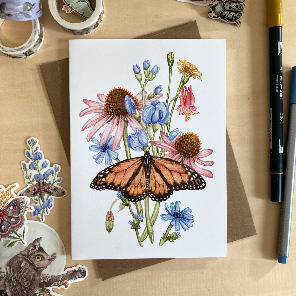 •MONARCH WILDFLOWER• greeting card