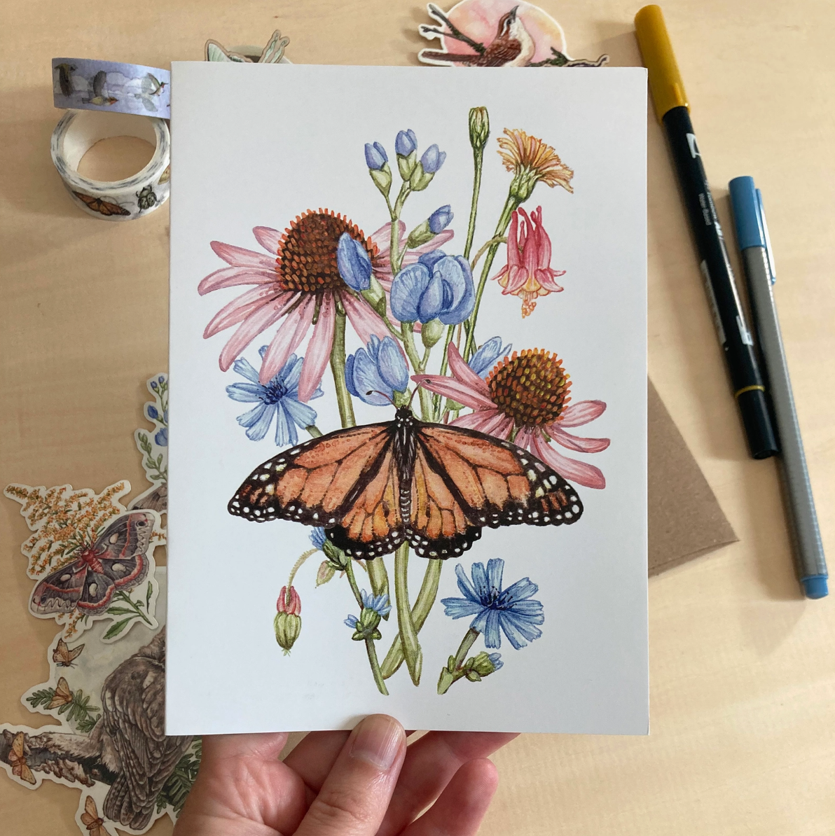 •MONARCH WILDFLOWER• greeting card