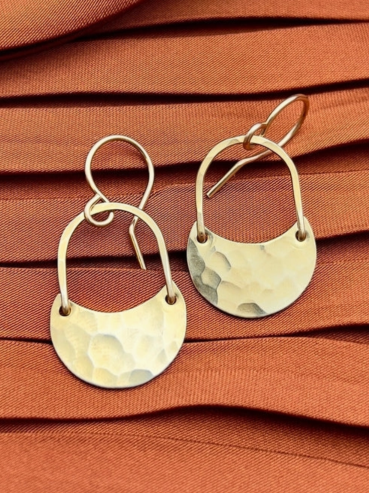 •GOLDEN MOON• gold dangle earrings