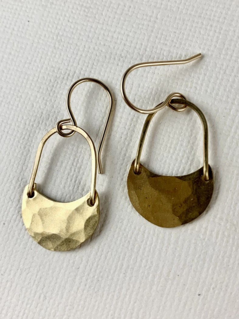 •GOLDEN MOON• gold dangle earrings