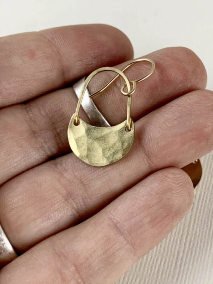 •GOLDEN MOON• gold dangle earrings