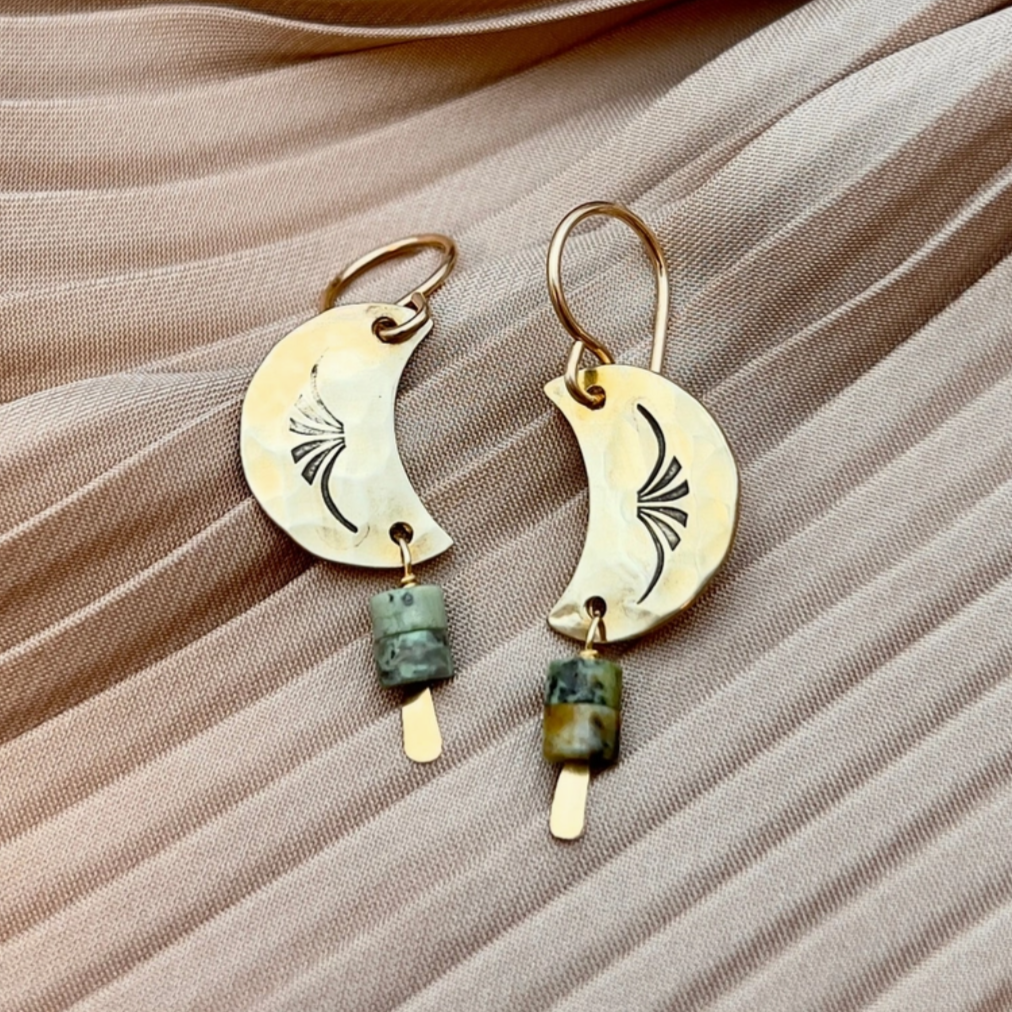 •LUNA• turquoise + gold earrings