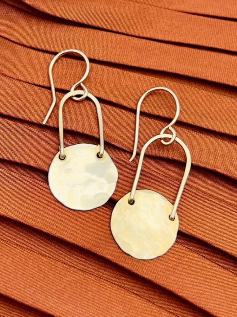 •FALLEN MOON• gold dangle earrings