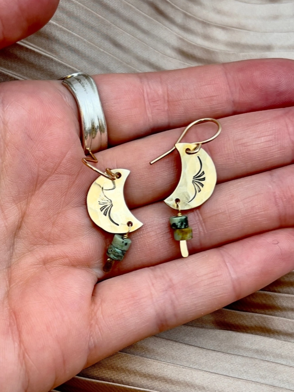 •LUNA• turquoise + gold earrings