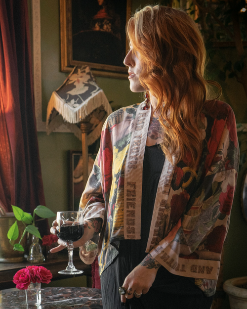 •FRIENDSHIP, LOVE, & TRUTH - BOLD• fleece lined cottage cardigan