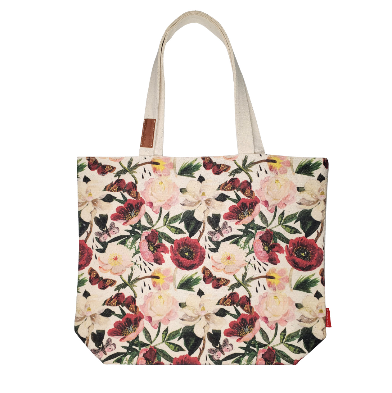 •PEONIES• gusseted canvas tote