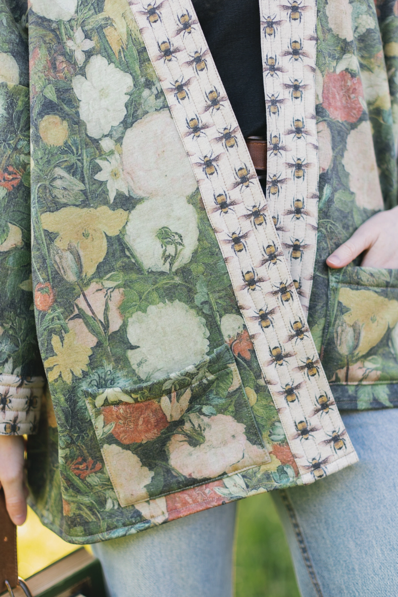 •I DREAM IN FLOWERS• fleece lined cottage cardigan