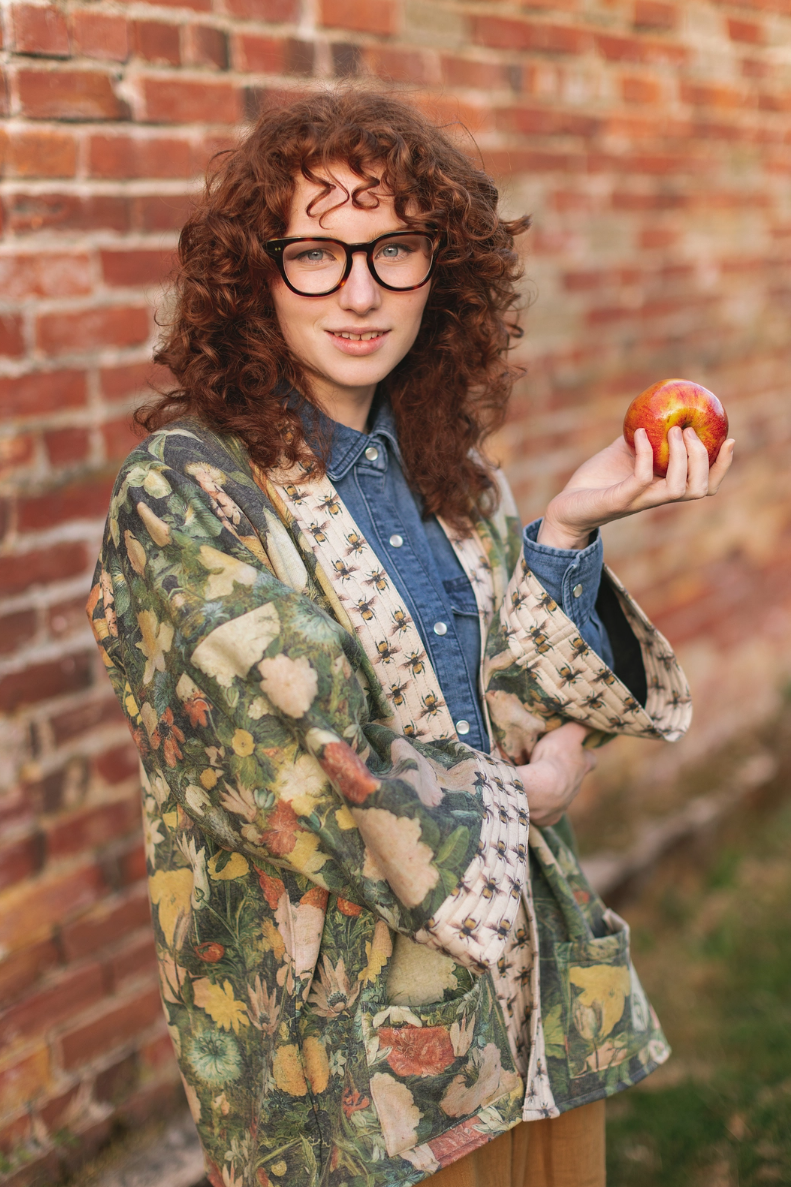 •I DREAM IN FLOWERS• fleece lined cottage cardigan