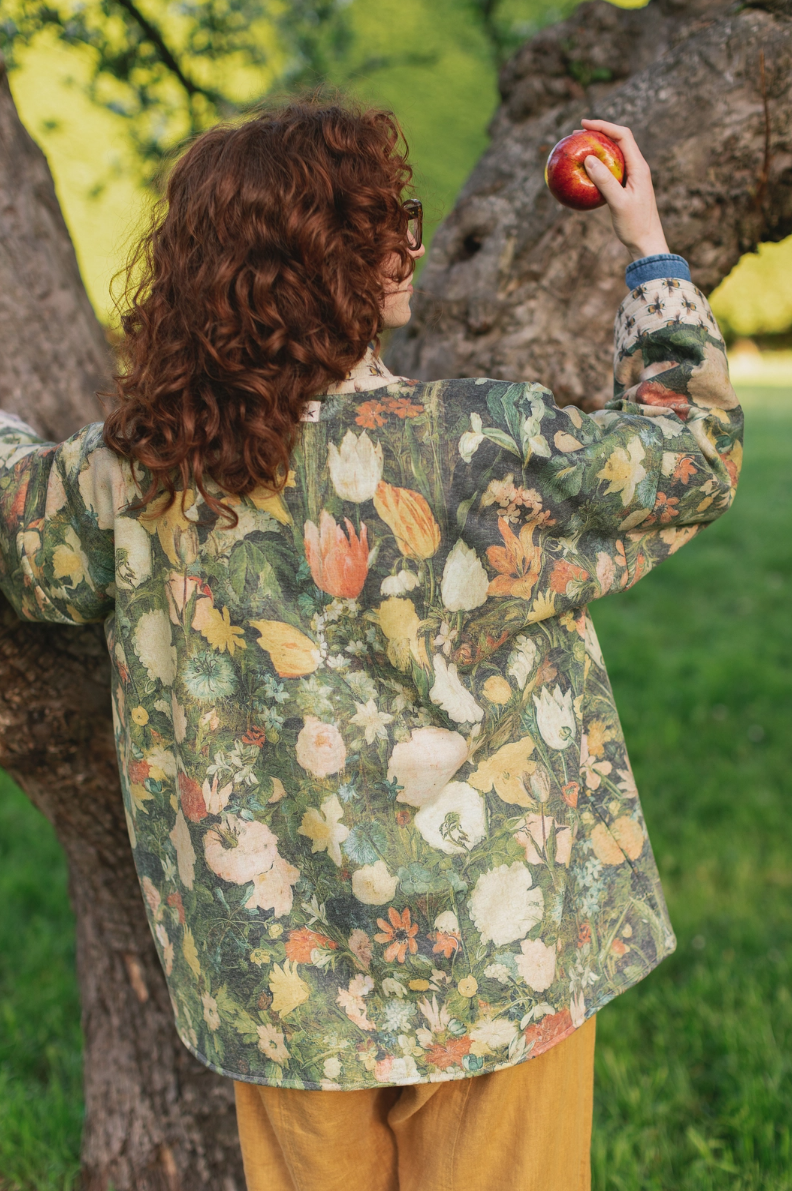 •I DREAM IN FLOWERS• fleece lined cottage cardigan