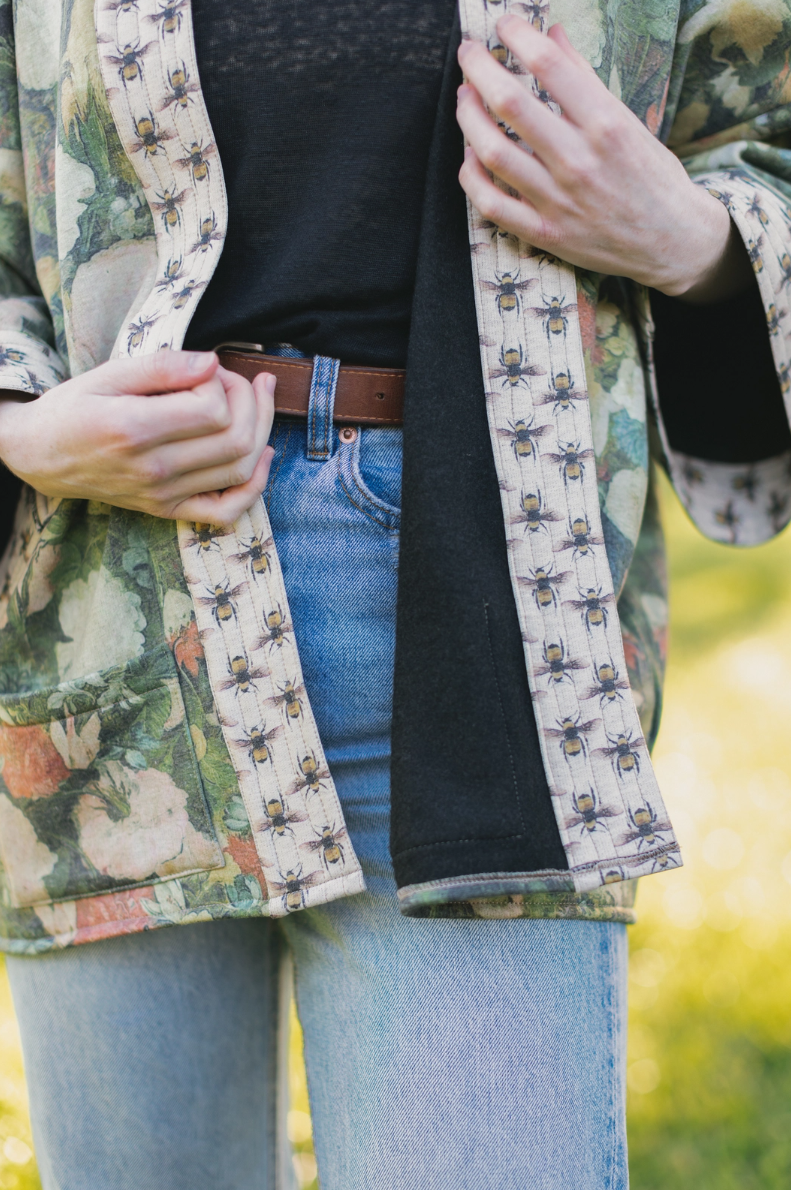 •I DREAM IN FLOWERS• fleece lined cottage cardigan