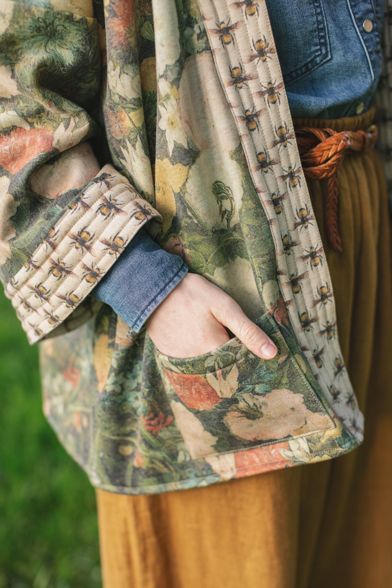 •I DREAM IN FLOWERS• fleece lined cottage cardigan