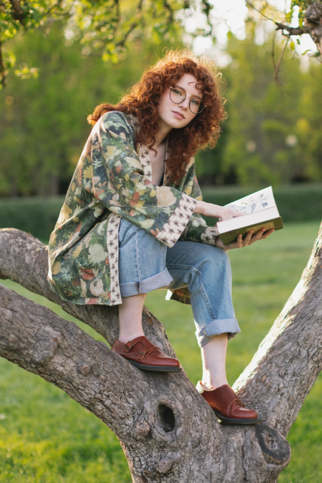 •I DREAM IN FLOWERS• fleece lined cottage cardigan