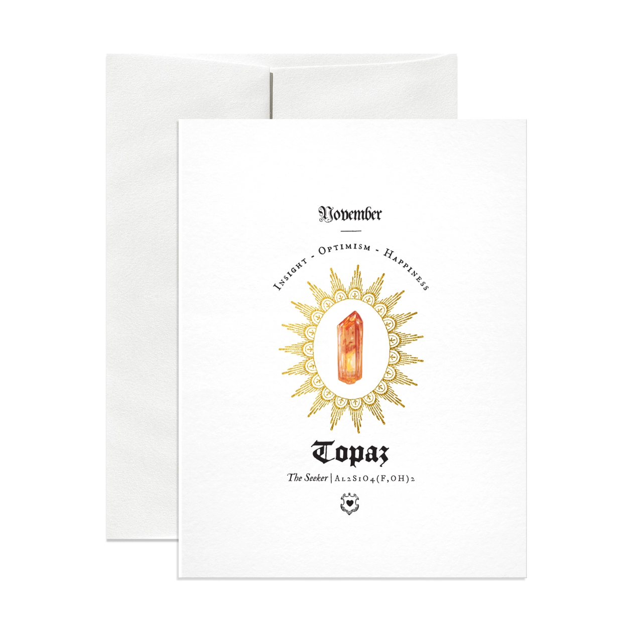 •NOVEMBER BIRTHSTONE• foil greeting card