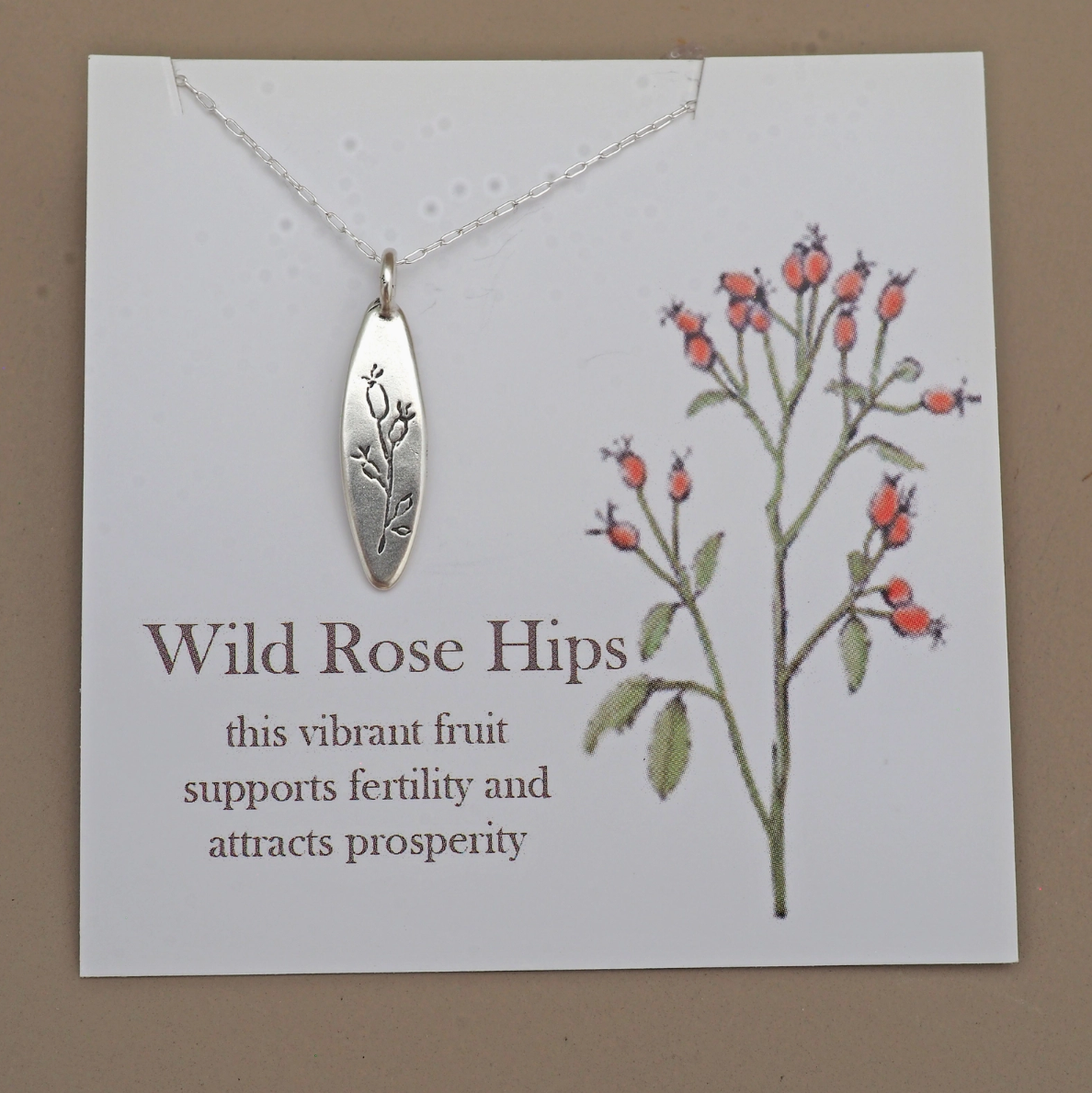 •WILD ROSE HIPS• sterling silver necklace