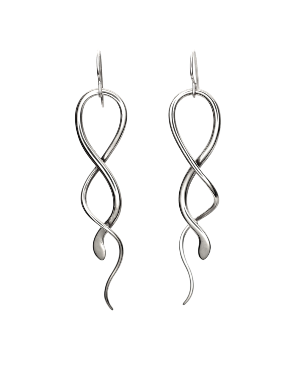 •PYTHON• silver dangle earrings