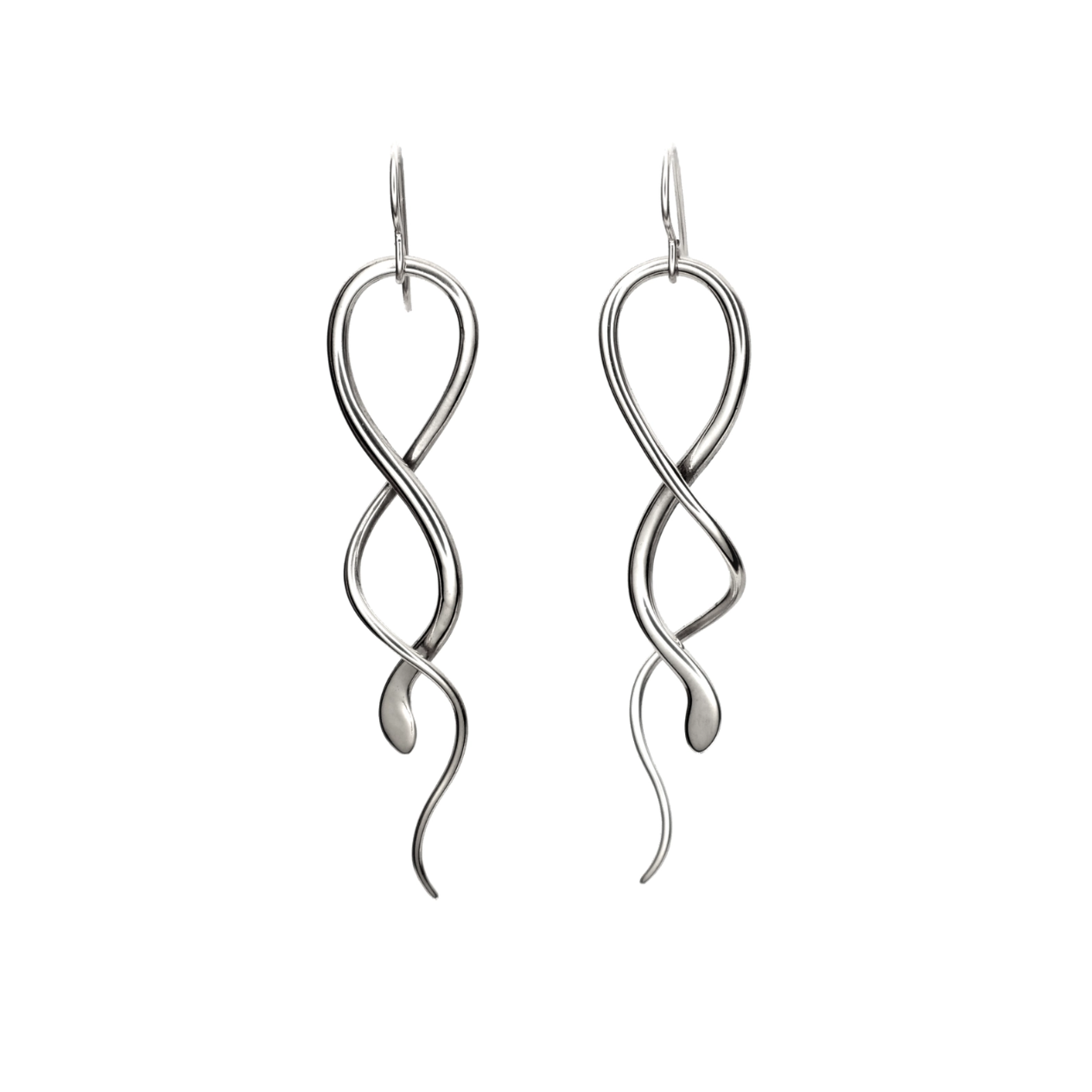 •PYTHON• silver dangle earrings