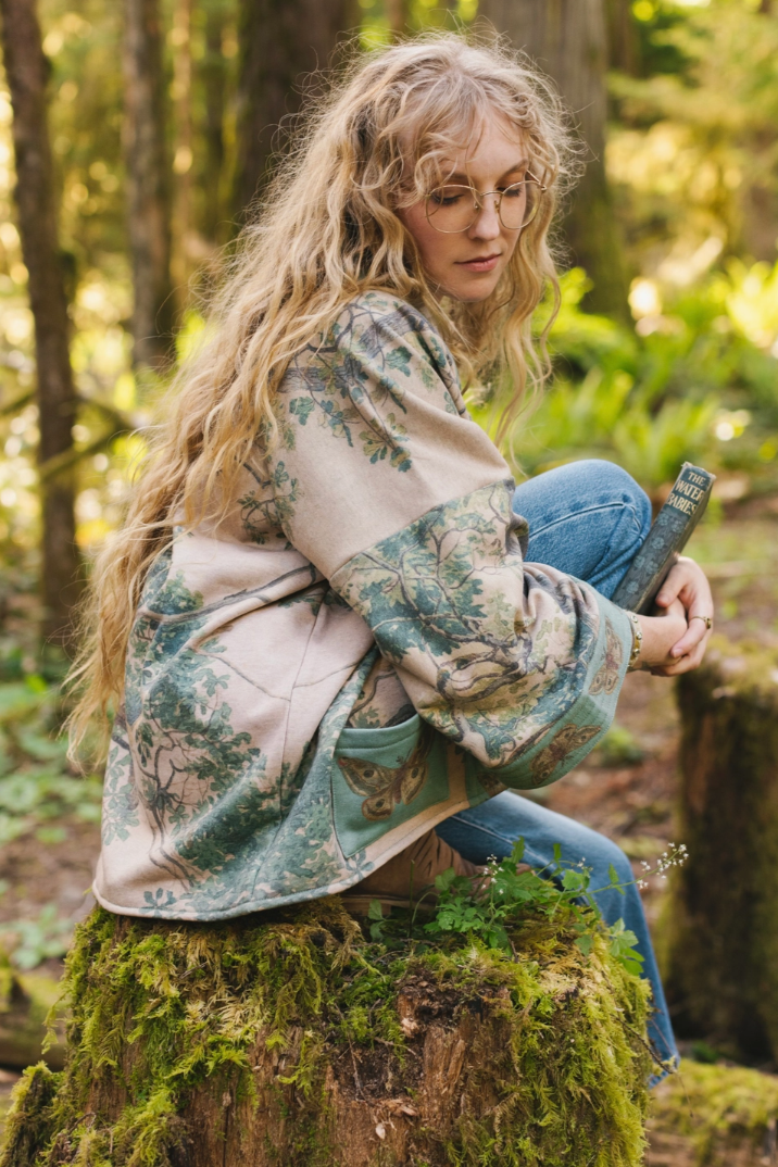 •EARTH & SKY• fleece lined cottage cardigan