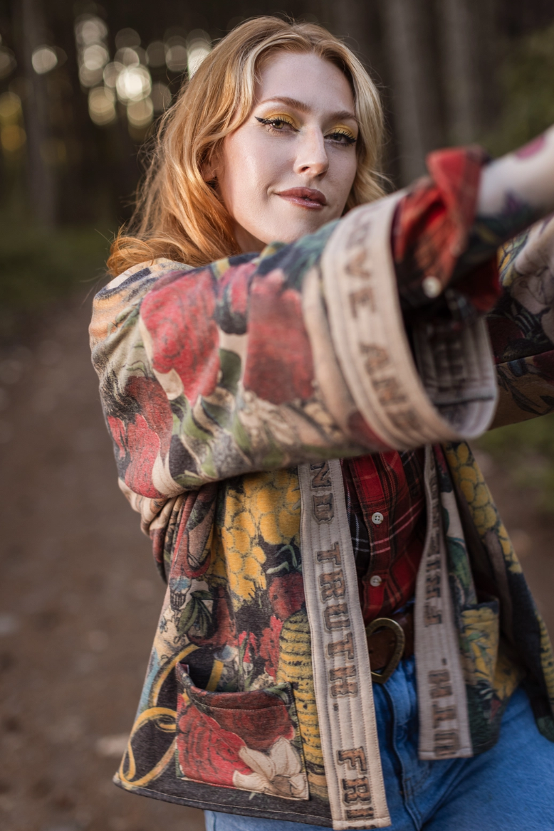 •FRIENDSHIP, LOVE, & TRUTH - BOLD• fleece lined cottage cardigan