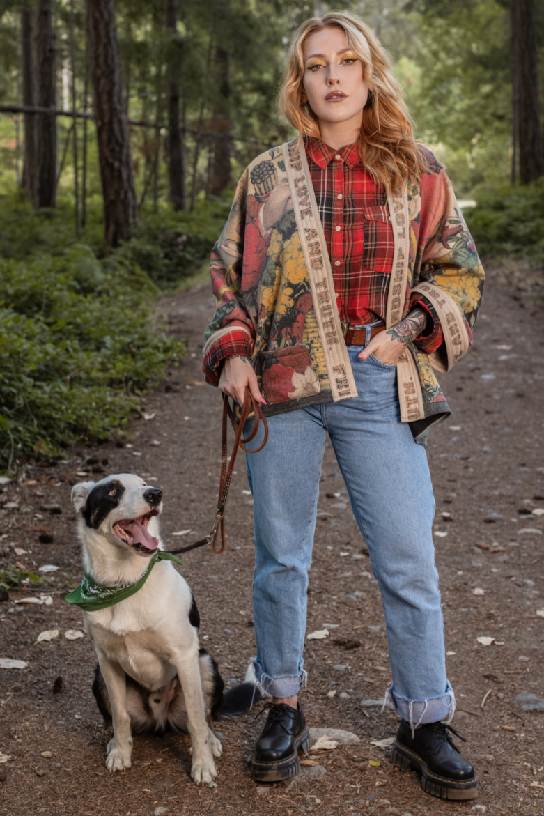 •FRIENDSHIP, LOVE, & TRUTH - BOLD• fleece lined cottage cardigan