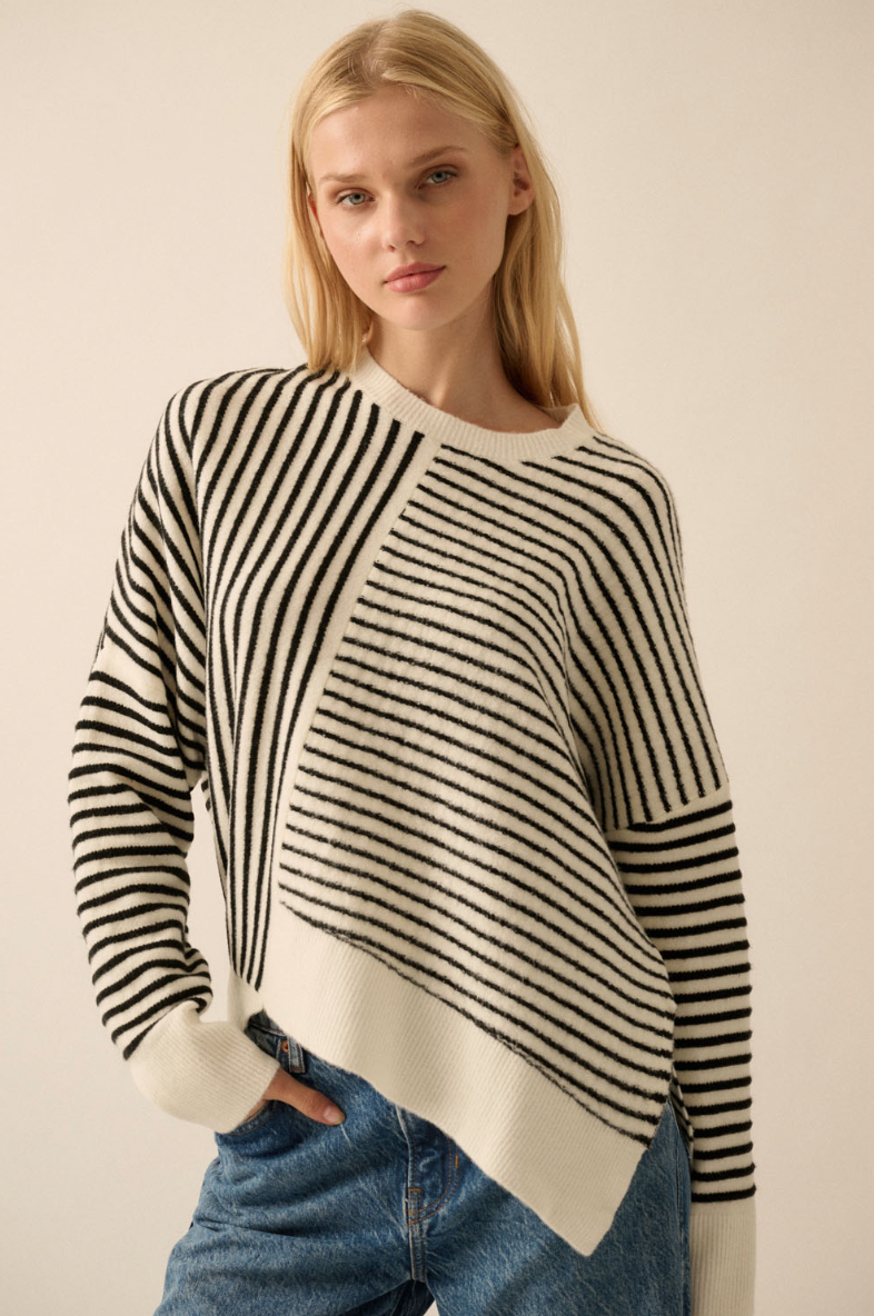 •ILLUSION• striped wool blend sweater