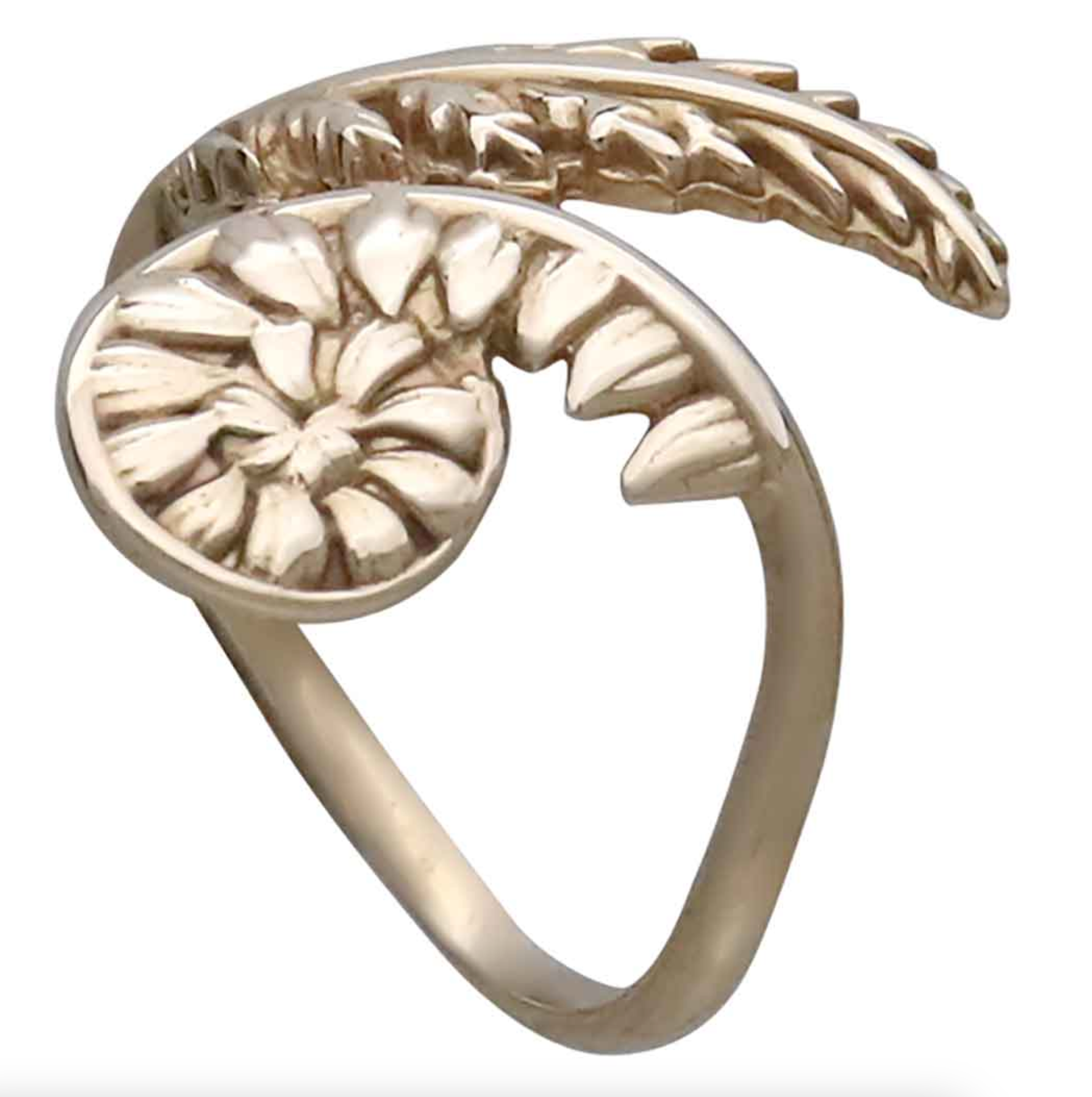 •UNFURLING FERN• adjustable bronze ring