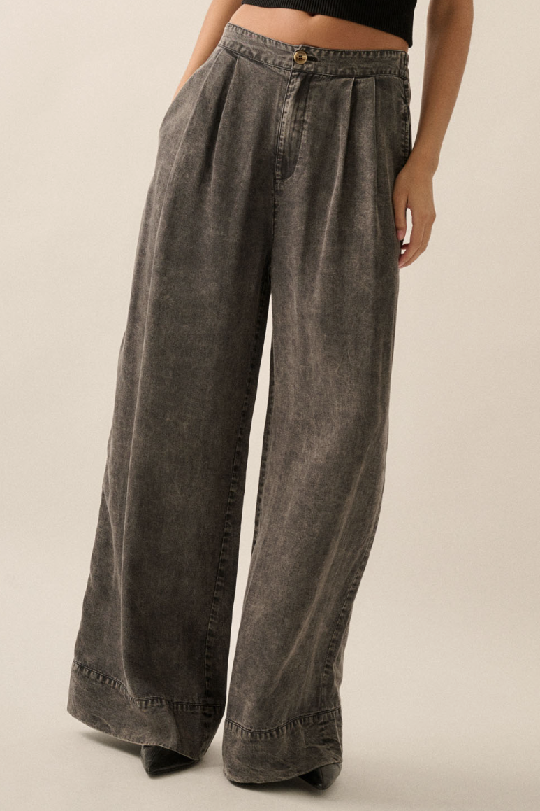 •COAL• wide leg pleated pants