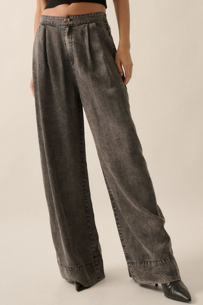 •COAL• wide leg pleated pants