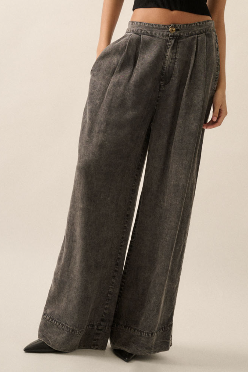 •COAL• wide leg pleated pants