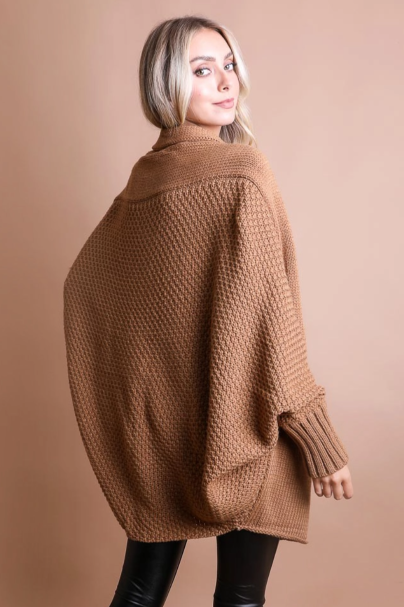 •CAMEL BATWING• sweater knit cardigan