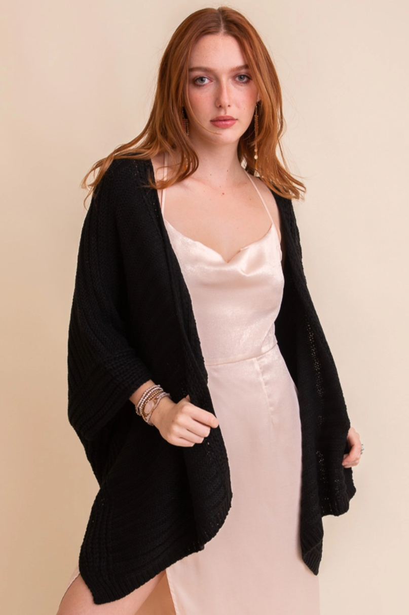 •BLACK RIDGE• ruana style cardigan