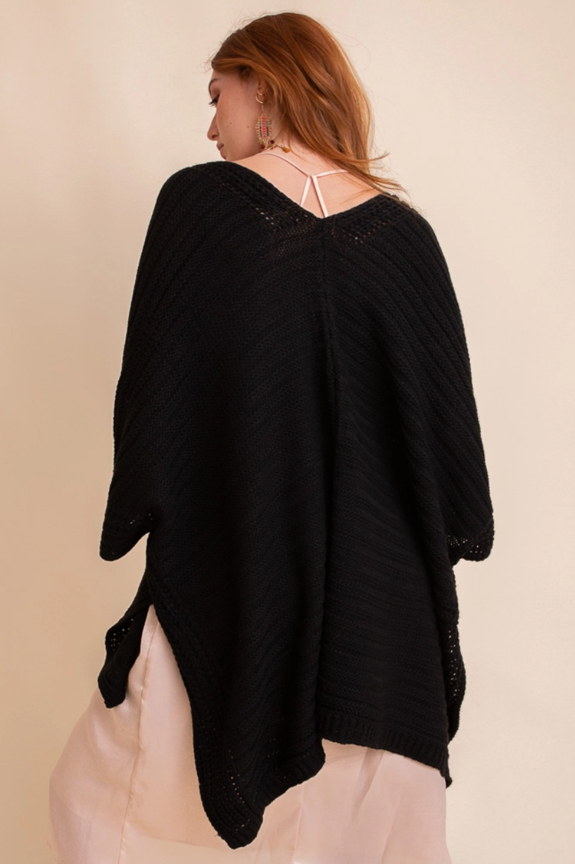 •BLACK RIDGE• ruana style cardigan