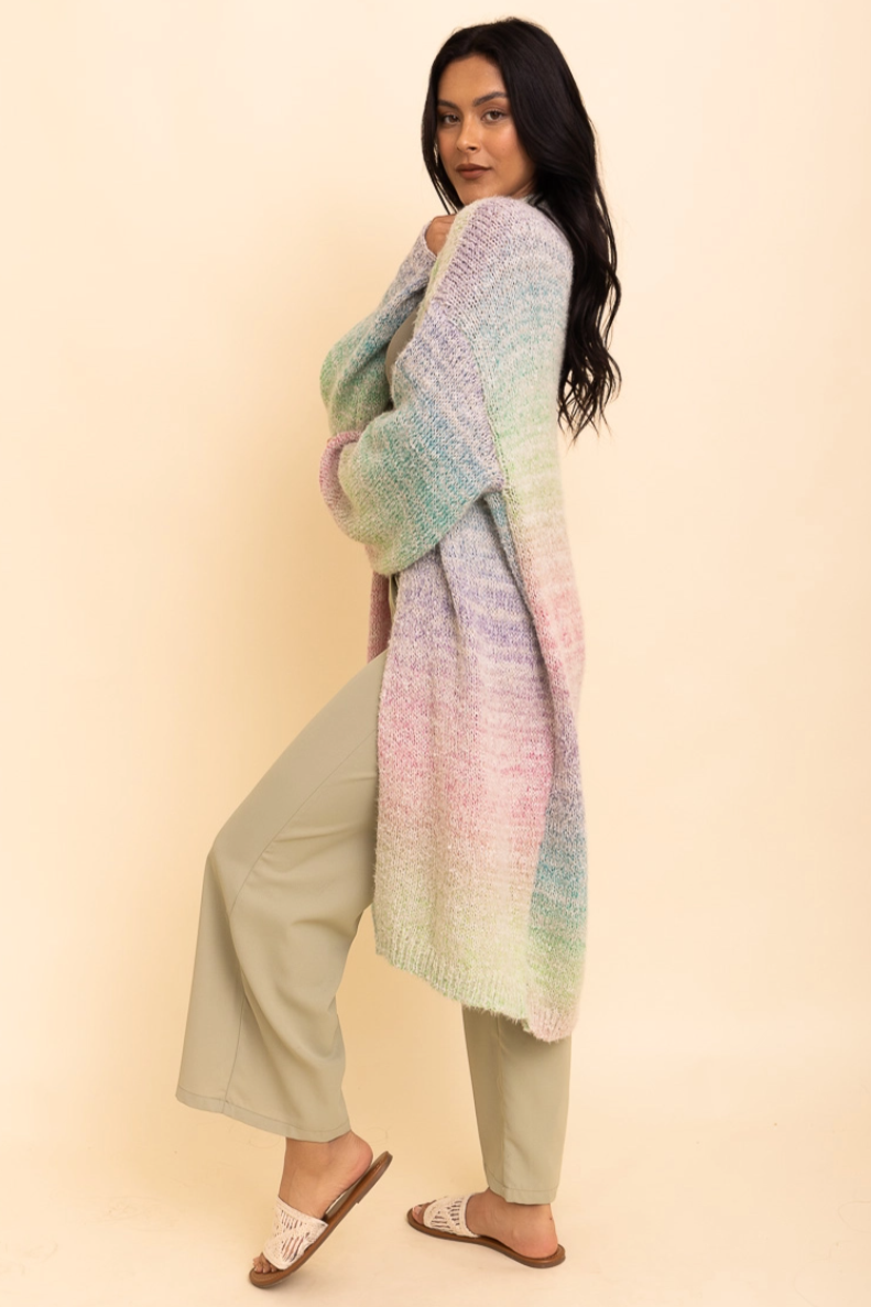 •OMBRE RAINBOW• soft relaxed fit cardigan