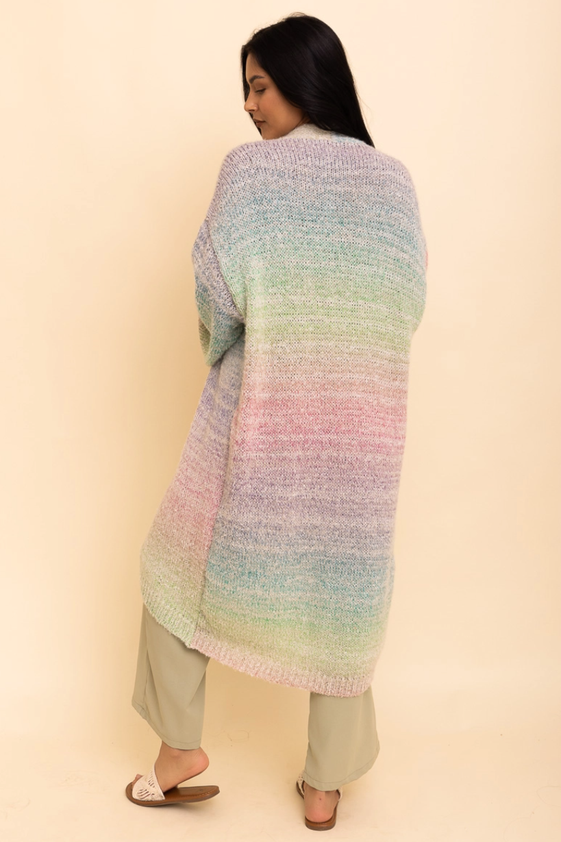 •OMBRE RAINBOW• soft relaxed fit cardigan