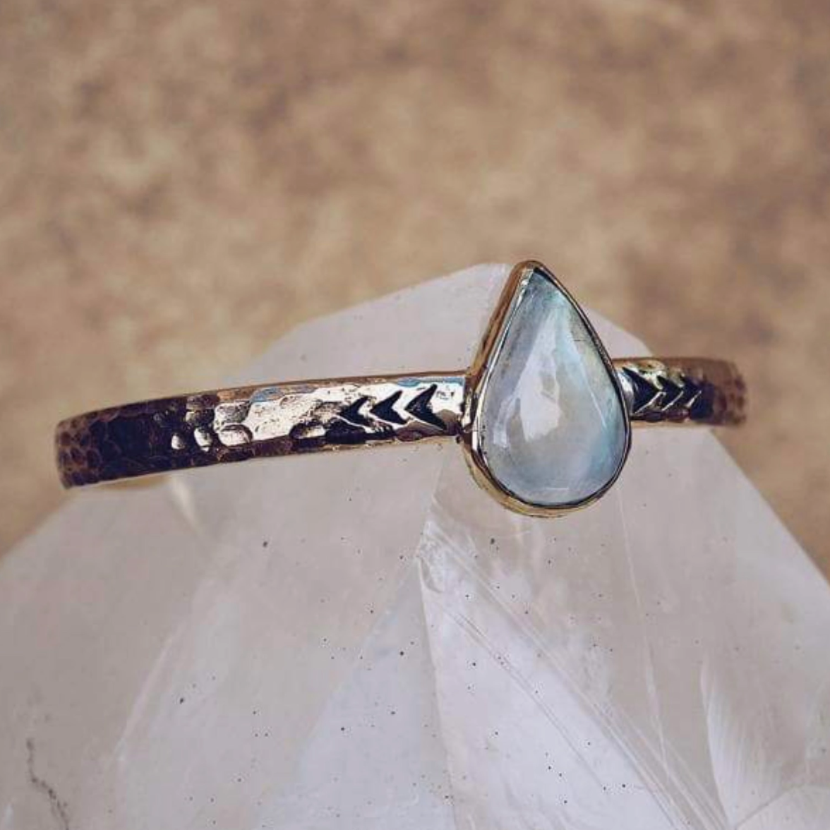 •HEIRLOOM• rainbow moonstone + silver cuff