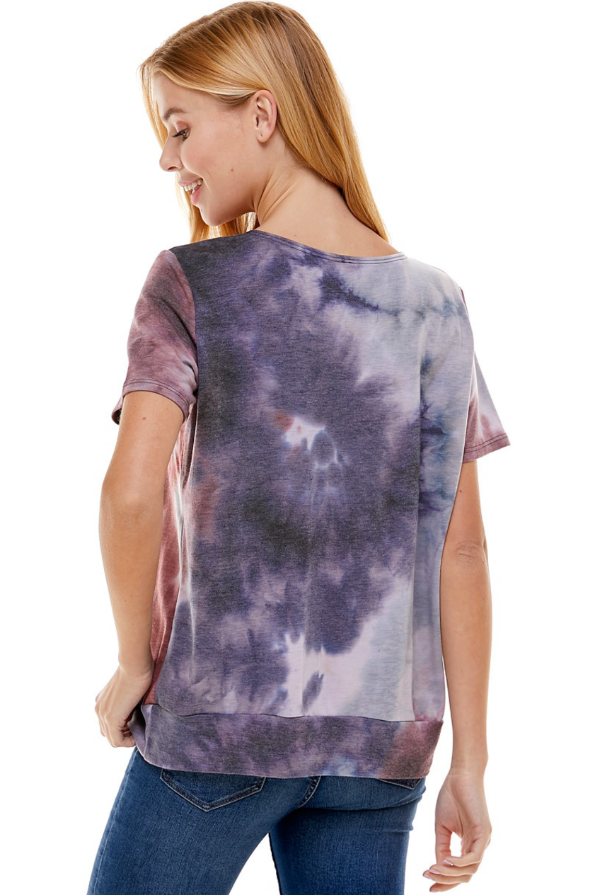 •MARLEY• tie dye banded hem top